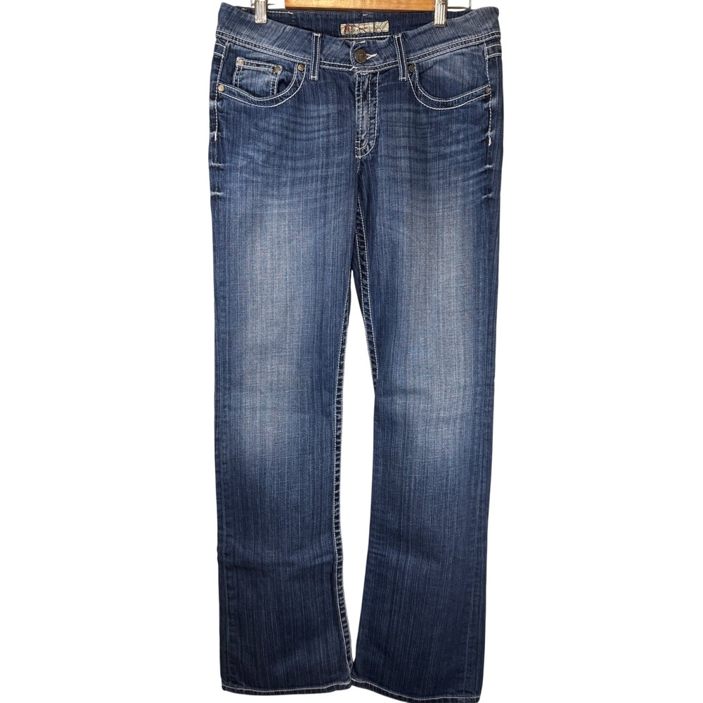 BKE Kate‎ Bootcut Jeans Medium Wash Stretch Contrast Stitch 31x35.5